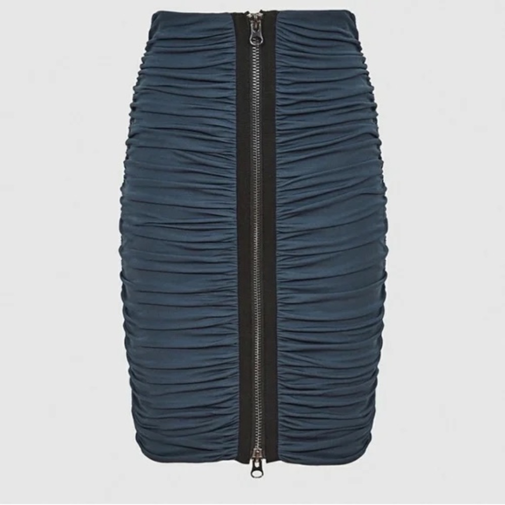 REISS | Tamara Zip Detail Ruched Pencil Skirt